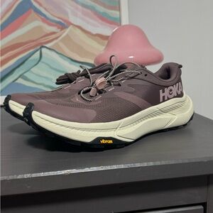Hoka Mauve and Cream Athletic Shoes
